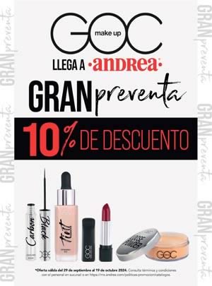 Catálogo ANDREA: Make Up GOC - GRAN PREVENTA 10% De Descuento